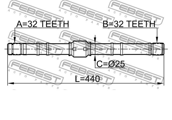 Купити 0212SR20RH Febest Піввісь права
