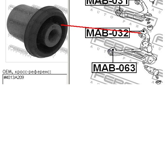 С/блок нижнього важеля Febest MAB032