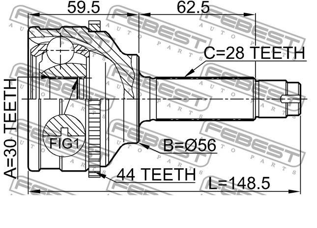 Граната колісна Febest 0510037A44 ціна, від 33.08 USD