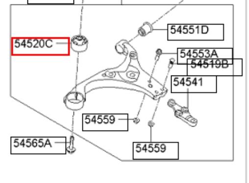 Купити 545842H000 Parts-Mall Сайлентблок передньої підвіски