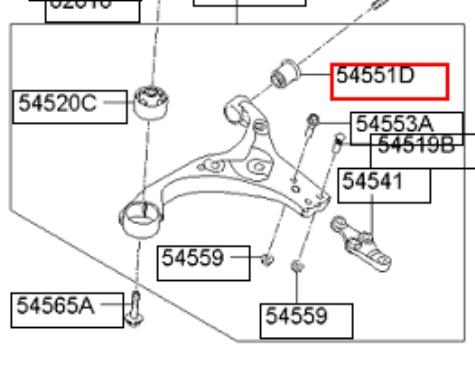 Сайлентблок нижнього важеля передньої підвіски Hyundai/Kia 545512H000 ціна, від 7.08 USD