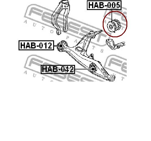 Сайлентблок переднього важеля HAB005 Febest