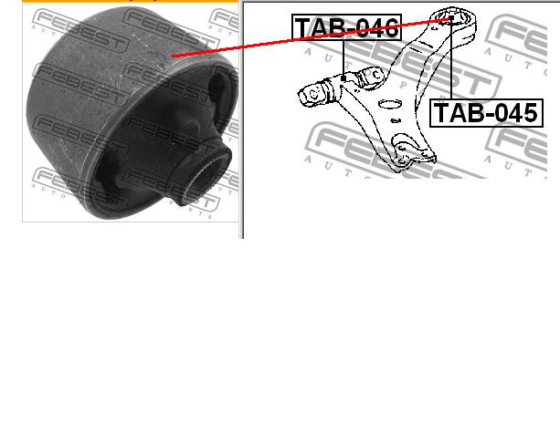 Сайлентблок нижнього важеля передньої підвіски Febest TAB045 ціна, від 9.66 USD
