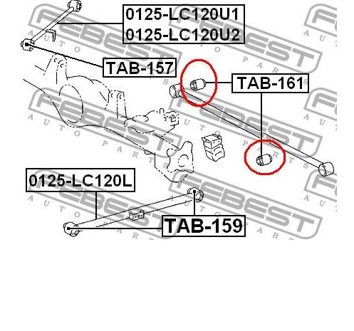 Сайлентблок заднього поперечного важеля TAB161 Febest