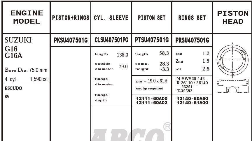 Поршень (комплект на мотор), 2-й ремонт (+0,50) Teikin 45132050 ціна, від 55.13 USD