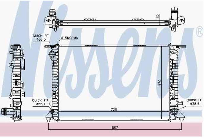 Радіатор основний Nissens 60317 ціна, від 170.70 USD