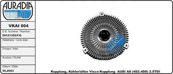 VKAI004 Auradia Муфта вентилятора охлаждения