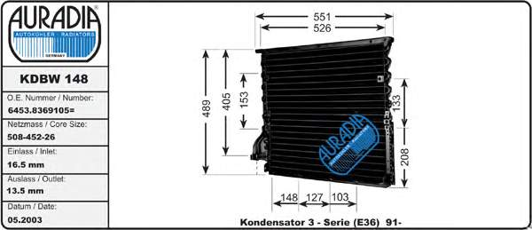Конденсатор кондиціонера Auradia KDBW148 ціна, від 75.20 USD