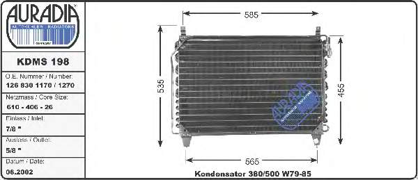 Купити Радіатор кондиціонера Mercedes S  W126