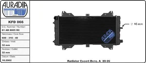 Радіатор основний Ford 6138597 ціна, від 199.97 USD
