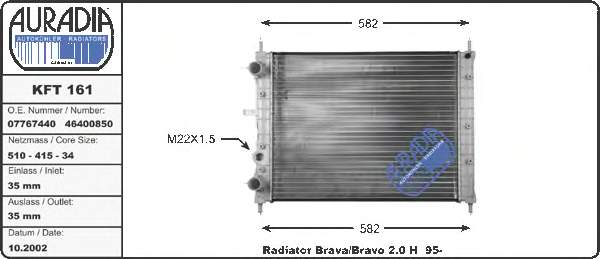 KFT161 Auradia радіатор охолодження двигуна