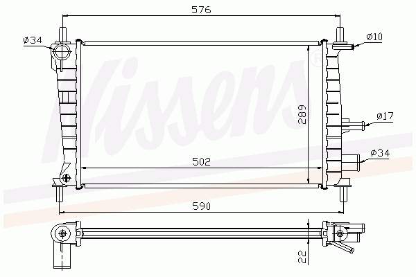 Купити 62082A Nissens Радіатор двигуна