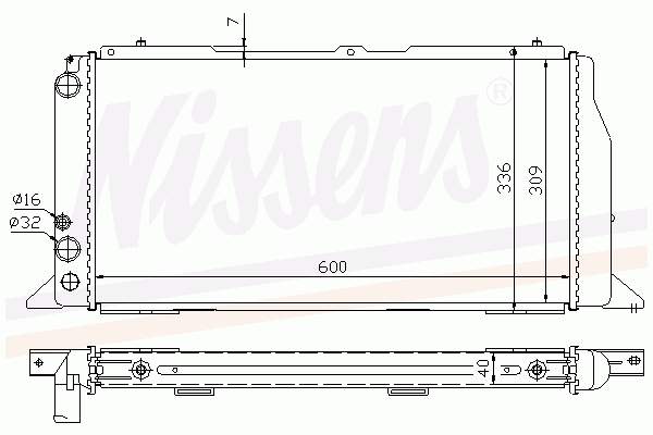 Радіатор охолодження двигуна 60487A Nissens