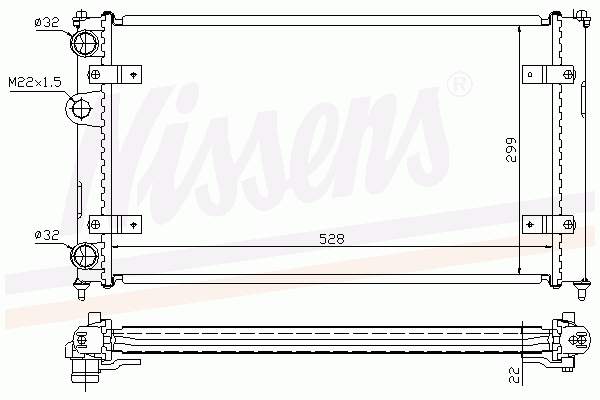 Радіатор охолодження двигуна 63995A Nissens