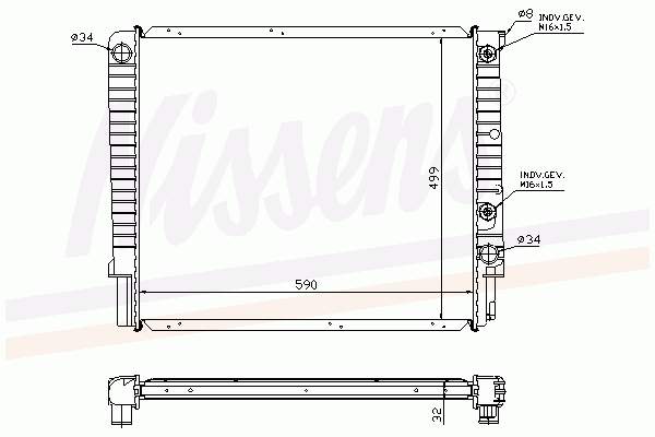 Радіатор основний Polcar 9031085 ціна, від 91.52 USD