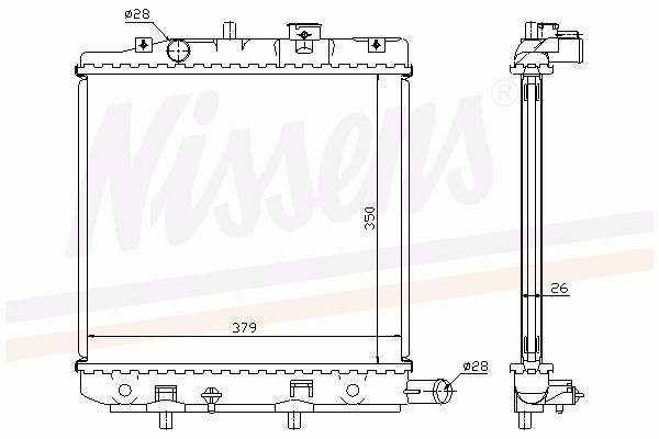 Радіатор основний Nissens 62455A ціна, від 67.86 USD