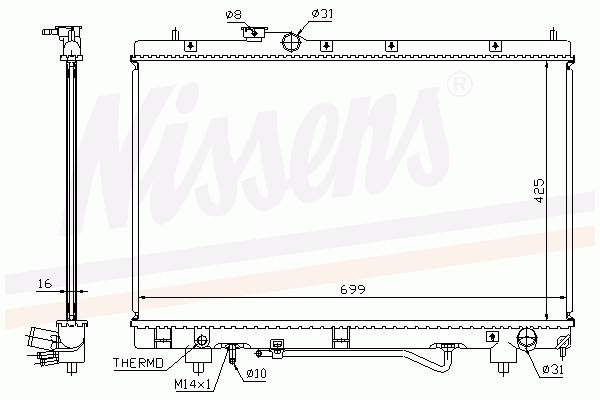 Радіатор основний Nissens 64796A ціна, від 43.67 USD