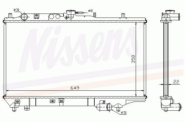 Купити 62408A Nissens Радіатор двигуна
