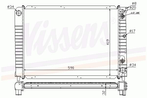 Радіатор основний Nissens 65538A ціна, від 143.02 USD