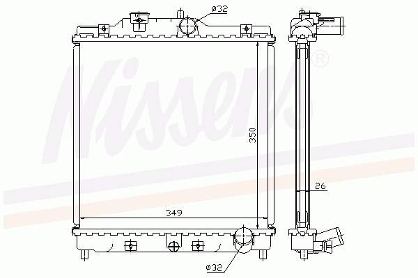 Купити 63312 Nissens Радіатор двигуна