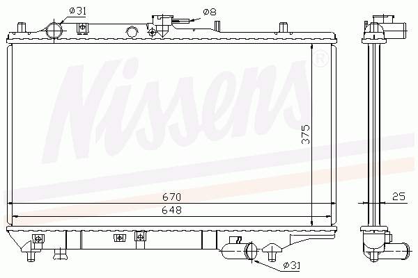 Радіатор основний Nissens 63390 ціна, від 112.63 USD