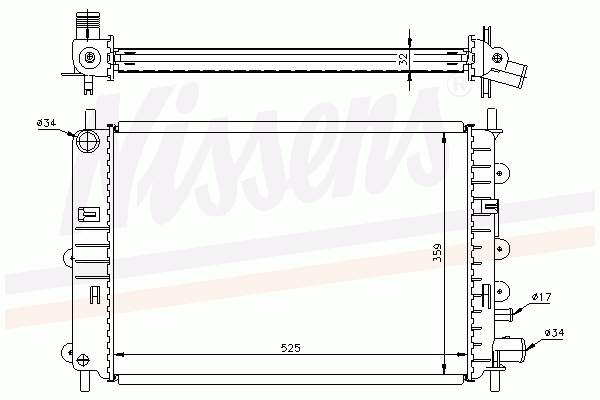 Радіатор основний Nissens 62217A ціна, від 41.16 USD