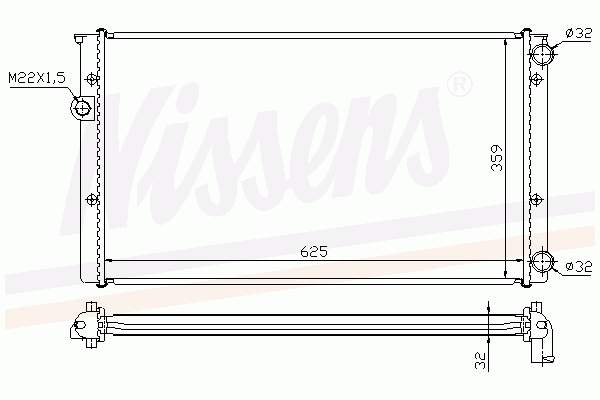 Радіатор охолодження двигуна 65247A Nissens