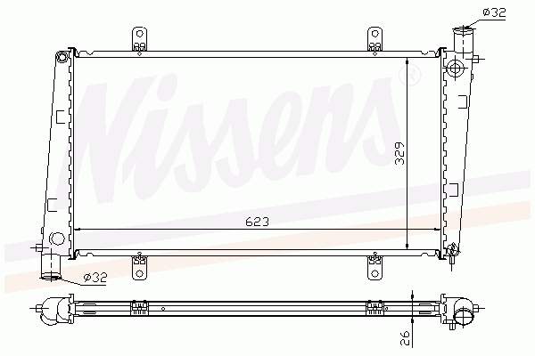 Радіатор основний Nissens 65551A ціна, від 102.00 USD