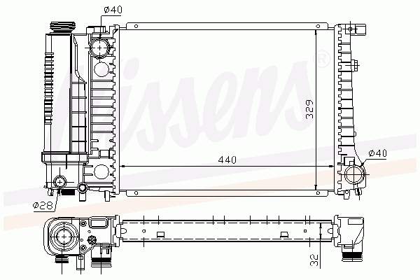 Радіатор основний Nissens 60735A ціна, від 79.52 USD