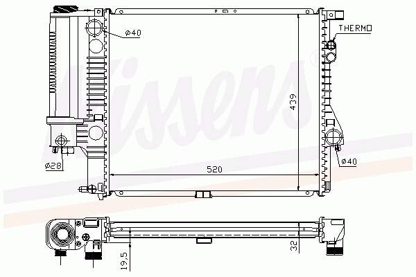 Радіатор основний Nissens 60607A ціна, від 127.31 USD