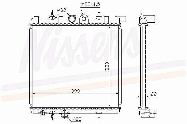Радіатор основний Nissens 63708A ціна, від 52.18 USD