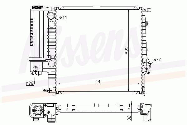 Купити 60623 Nissens Радіатор двигуна