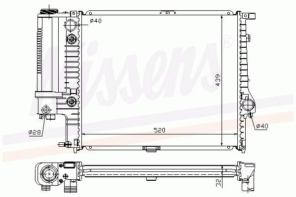 Радіатор основний Nissens 60709A ціна, від 155.37 USD