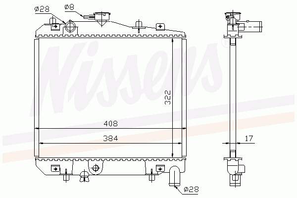 Радіатор основний Nissens 62505 ціна, від 29.38 USD
