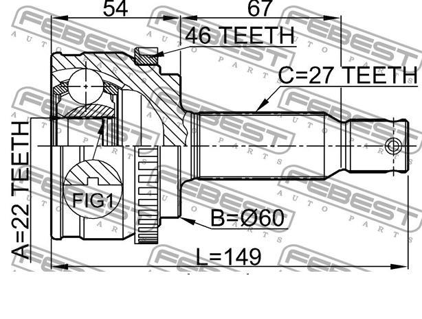 Граната колісна Febest 1210ELNA46 ціна, від 52.26 USD