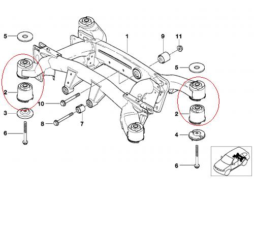 Купити 33316770454 BMW Сайлентблок задньої балки