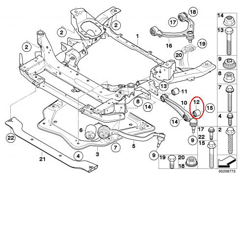 С/блок нижнього важеля BMW 31106771897