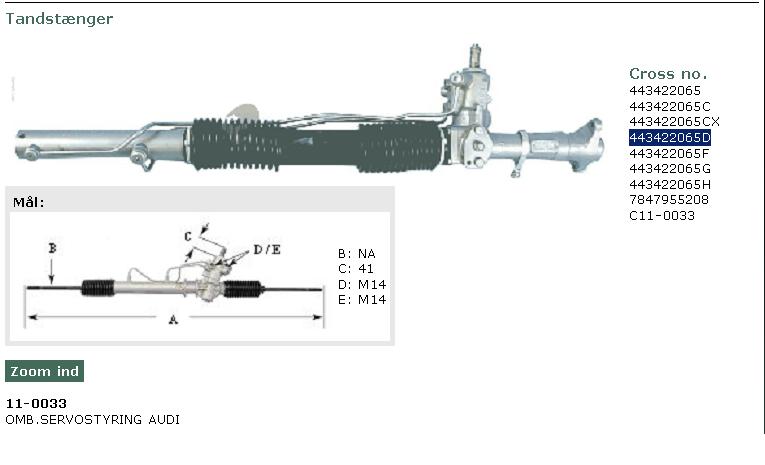 443422065G VAG Рейковий рульовий механізм