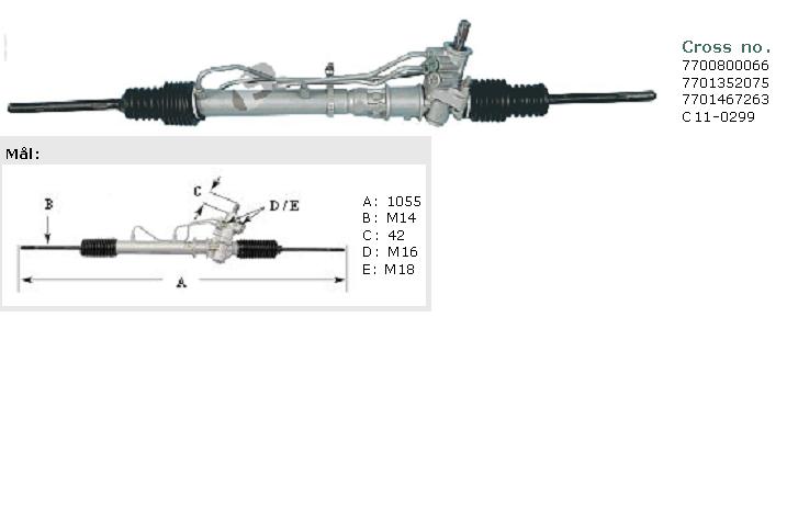 Рейка рульова 7701467263 Renault (RVI)