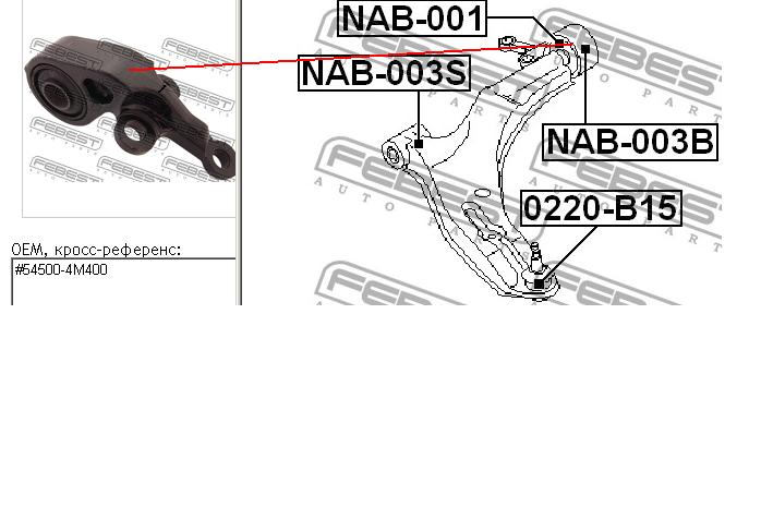 С/блок нижнього важеля Febest NAB003B