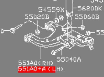 Балансир задній нижній, лівий Nissan/Infiniti 551A1EB300