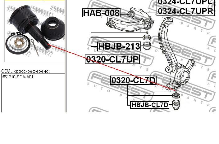 0320CL7D Febest Кульові на авто