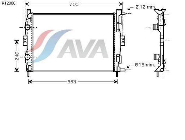 RT2306 AVA Радіатор охолодження двигуна
