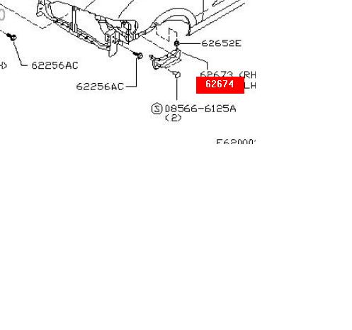 Кронштейн бампера переднього, лівий 62223BN700 Nissan/Infiniti
