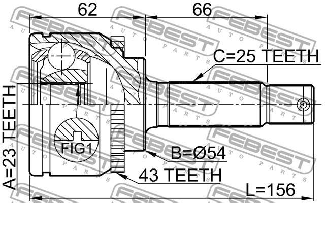 Граната колісна Febest 0410010A43 ціна, від 35.73 USD