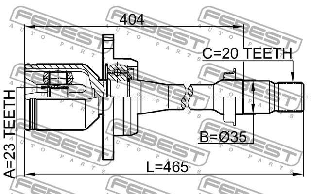 ШРУС внутрішній правий 0111ST220RH Febest