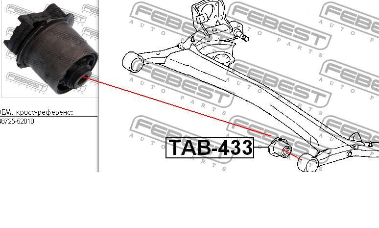 Сайлентблок задньої балки TAB433 Febest
