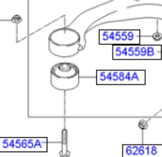 545843K000 Hyundai/Kia Сайлентблок переднього нижнього важеля