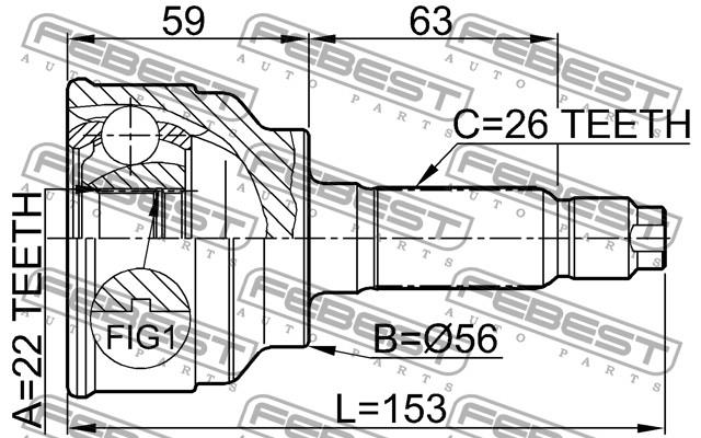 Граната колісна Febest 0510024 ціна, від 28.34 USD