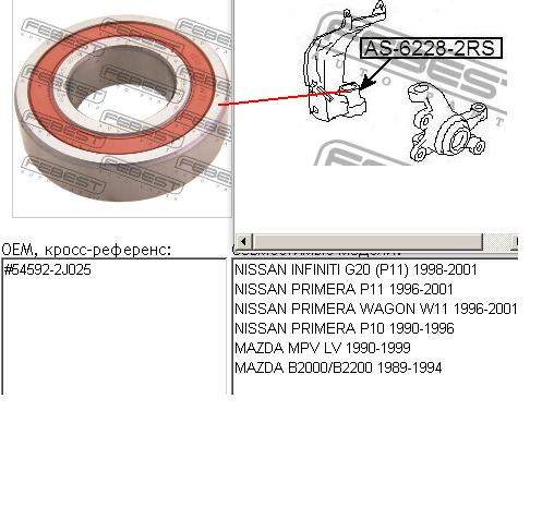 Підшипник цапфи передньої As-pl ABE9197S ціна, від 7.44 USD